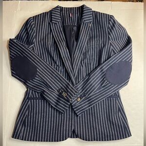 Tommy Hilfiger Striped Blazer Elbow Patches Preppy City see measurements for Sz